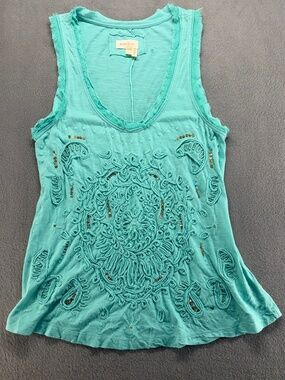 Anthropologie Meadow Rue Women's Embroidered Tank Top Size Small